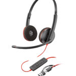 Diadema Audifonos C/Microfono Alambricos Poly Blackwire 3225/Binaural/USB-C A USB-A/3.5Mm/Color Negro/8X229A6