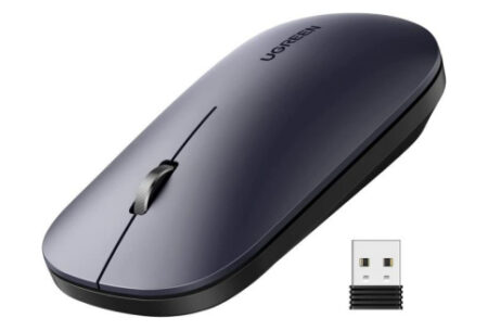 Mouse Inalambrico Optico Ugreen 90372, 2.4Ghz, Alcance 10M, RF Inalambrico, 4000 Dpi, Negro