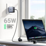 Cargador Universal De Viaje 65W Ugreen 90409, 3 Enchufes Eu/Uk/Us, 3 Puertos De Carga Rapida 2 USB-C/1 USB-A, Pd 3.0, Qc 4.0