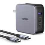 Cargador De Pared De 140W Serie Nexode Ugreen 90548, 3 Puertos De Carga Rapida, 2 USB-C, 1 USB-A, Incluye Cable USB-C