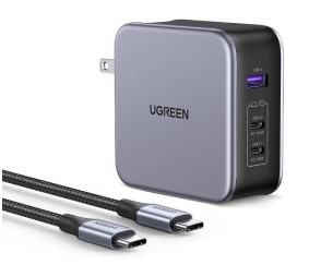 Cargador De Pared De 140W Serie Nexode Ugreen 90548, 3 Puertos De Carga Rapida, 2 USB-C, 1 USB-A, Incluye Cable USB-C