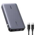 POWER BANK UGREEN 90597A 25000MAH/USB-A + 2 USB-C/145W MAX./PANTALLA INTELIGENTE/CABLE USB DE 50CM/COLOR GRIS