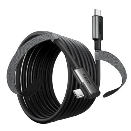 Cable USB-C Ugreen 90629/5 M/Nylon Trenzado/Carga Rapida/Un Extremo Angulado/Color Negro