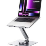 Soporte Giratorio De Aluminio P/Laptop 10 A 17.3'' Ugreen 90849/360°/Funcion De Bloqueo/Hasta 5Kg/Altura Y Angulo Ajustable/Color Gris