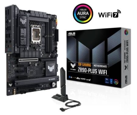 Tarjeta Madre ASUS Tuf Gaming Z890-Plus WiFi ATX – Lga 1851, Intel Core Ultra Serie 2, Listo Para Ia, , DDR5, PCIE 5, Thunderbolt 4, Tipo C, WiFi 7, Certifica
