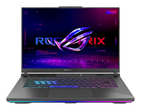 LAPTOP ASUS STRIX G16 16″/AMD RYZEN 9-9955HX/16GB RAM/1TB SSD/HDMI/DP/NVIDIA GEFORCE RTX 5060/WINDOWS 11 HOME/COLOR GRIS RGB/90NR0L17-M00010