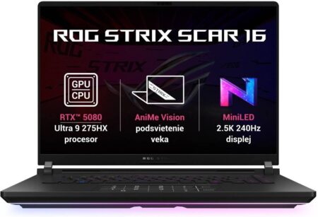 Laptop ASUS Rog Scar 16 16″/Intel U9-275Hx/64Gb RAM/1Tb SSD/HDMI/USB 3.2/Nvidia Geforce Rtx 5080/Windows 11 Home/Color Negro/90Nr0Ld1-M001R0