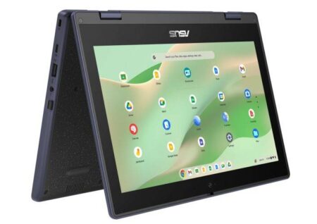 Laptop ASUS Chromebook Cr11 Flip Cr1104F 11.6″/Intel N150/8Gb RAM/64Gb eMMC/USB/HDMI/1366X768/Tactil/Chromeos/Gris/90Nx08W1-M003R0