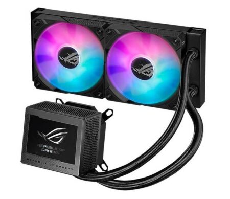 ENFRIAMIENTO LIQUIDO ASUS 2X120MM ROG RYUJIN III 240 ARGB, 600-2200RPM, ARGB, PANTALLA LCD 3.5″, COLOR NEGRO, 90RC00K1-M0AAY0