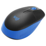 Mouse Inalambrico Logitech M190, Azul/Negro, Ambidiestro, 1000Dpi, 3 Botones, 910-005903