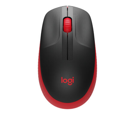 Mouse Inalambrico Logitech M190, Rojo/Negro, Ambidiestro, 1000Dpi, 3 Botones, 910-005904