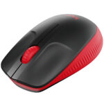 Mouse Inalambrico Logitech M190, Rojo/Negro, Ambidiestro, 1000Dpi, 3 Botones, 910-005904