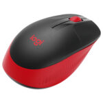 Mouse Inalambrico Logitech M190, Rojo/Negro, Ambidiestro, 1000Dpi, 3 Botones, 910-005904
