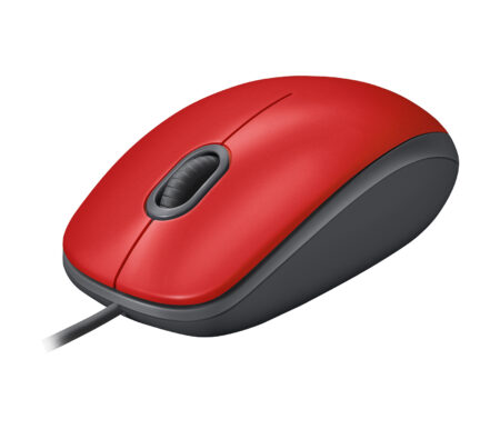 Mouse Alambrico Logitech M110, 1000 Dpi/3 Botones/USB A, Color Rojo, 910-006755