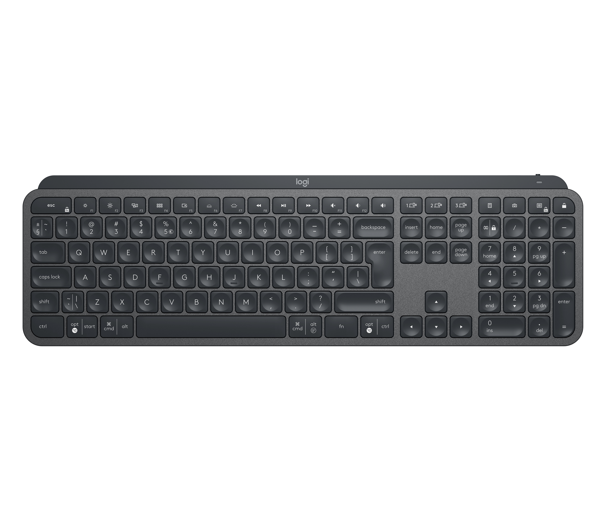 Logitech MX Keys teclado RF inalámbrico + bluetooth Grafito