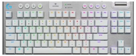 Teclado Mecanico Inalambrico Logitech G915 Tkl Rgb Lightspeed Gaming Blanco S/Teclado Numerico, 920-009660