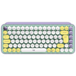 Teclado Inalambrico Mecanico Logitech Pop Keys Menta/Violeta/Blanco/Amarillo Teclas Emoji, 920-010714