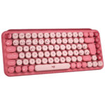 Teclado Inalambrico Mecanico Logitech Pop Keys Heartbreaker Mini Rosa Coral Teclas Emoji, 920-010715