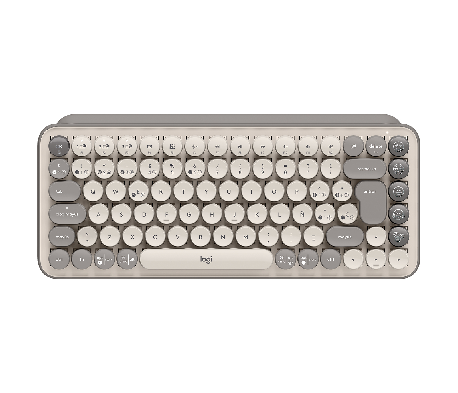 TECLADO INALAMBRICO LOGITECH POP KEYS BLUETOOTH NIEBLA, 920-011518