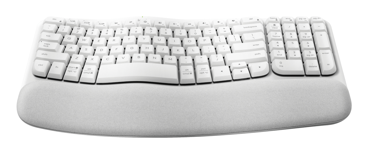 TECLADO INALAMBRICO LOGITECH WAVE KEYS/BLUETOOTH/LOGI BOLT/ERGONOMICO/COLOR BLANCO, 920-012279