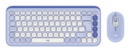 Kit Logitech Pop 920-013054 Teclado Y Mouse Bluetooth. Color Lila Y Blanco.