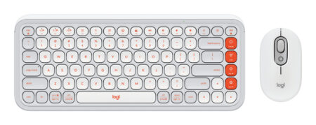 Kit Logitech Pop 920-013055 Teclado Y Mouse Bluetooth Color Gris Y Naranja.