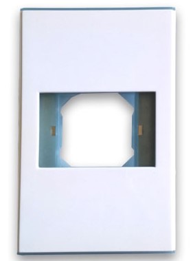 Tapa – Faceplate De 1 Panel Para Jack – Ensamble Fácil Y Seguro A Presión, Línea Elite, Metálico, Blanco, Brobotix 938276