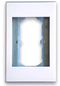 Tapa - Faceplate De 2 Paneles Para Jack - Ensamble Fácil Y Seguro A Presión, Línea Elite, Metálico, Blanco, Brobotix 938283