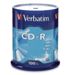 100 Piezas De Cd-R Verbatim 94554, 52X 700Mb