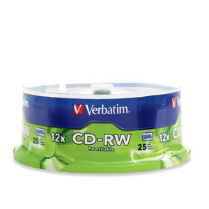 25 Piezas De Cd-Rw Verbatim 95155, 700Mb/12X En Torre
