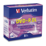 5 Piezas Dvd+R Dl Doble Capa 8.5Gb 8X Verbatim 95311