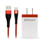 Cargador Brobotix USB C/Cable Tipo C Carga Rápida - Rojo, Pared, 5 V, 1 Puerto USB V3.0