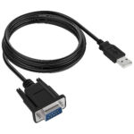 Convertidor USB A Serial Db9M Brobotix 963579 - Serial Db9 / Rs-232, USB 2.0 A, Macho/Macho, 1, 8 M, Negro