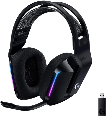 Diadema Audifono C/Microfono 7.1 Inalambrico Logitech G733 Lightspeed, Negro, Rgb, Gaming, 981-000863