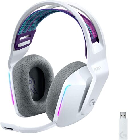 Diadema Audifono C/Microfono 7.1 Inalambrico Logitech G733 Lightspeed Blanco, Rgb, Gaming, 981-000882