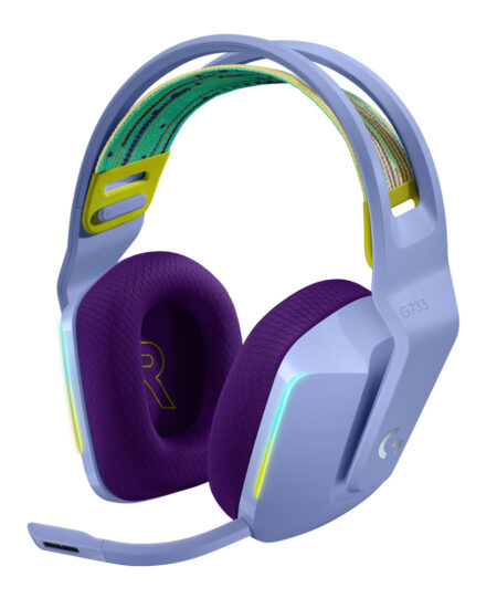 Diadema Audifono C/Microfono 7.1 Gaming Logitech G733 Rgb, Color Lila, Recargable, 981-000889