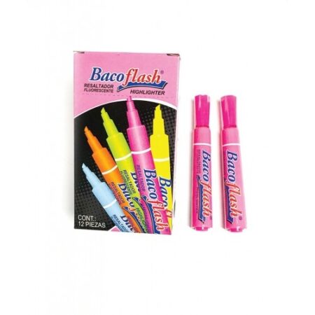 Resaltador Baco Bacoflash 99365 Rosa. Plegadiza Con 12 Piezas –