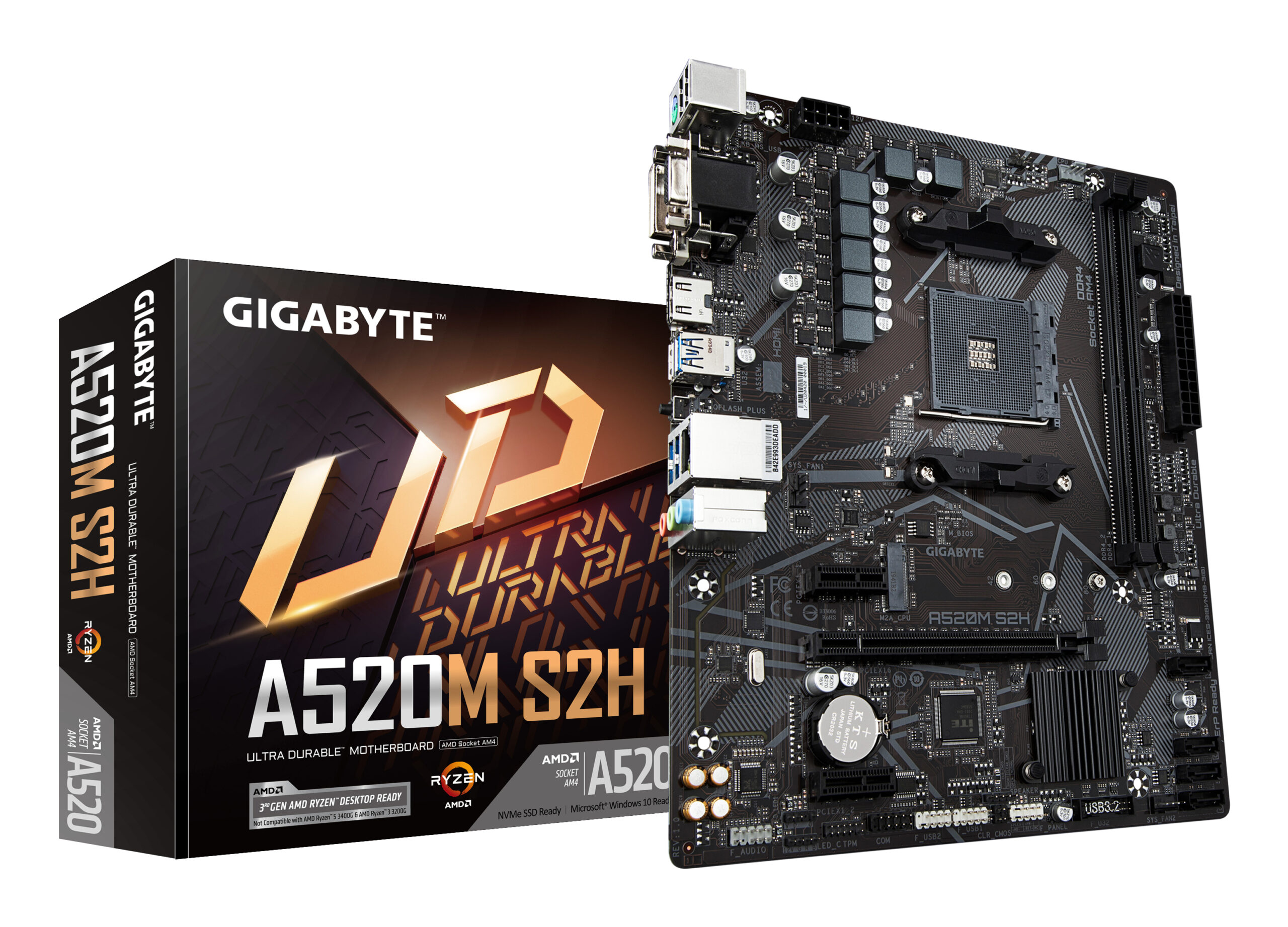 Mb Gigabyte A520m S2h Socket Am4/hdmi/ddr4/64gb/microatx/3sata/amd/usb