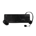 Kit De Oficina: Teclado - Mouse Y Audífonos Acteck AC-931687, 105 Teclas, Mouse: Inalámbrico, Receptor USB, 3 Botones + Scroll, Audífono Audio Y Micrófono