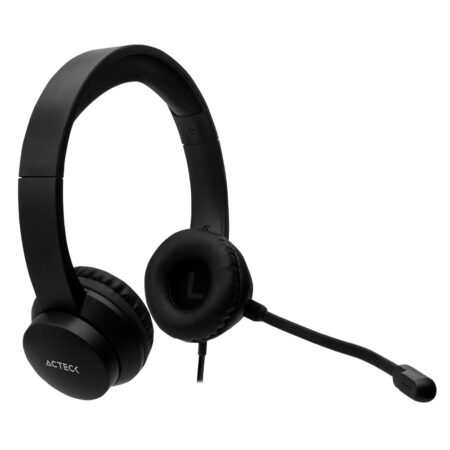 Diadema Audifono Con Microfono Ajustable Alambrico Acteck Discover Hu430/USB-A/Negro, AC-932233
