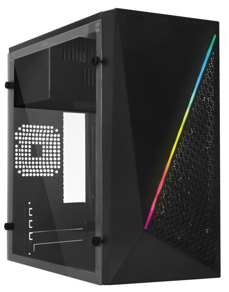 Gabinete Acteck Kyoto Gc460 C/ventana/micro Tower/micro Atx/mini-atx/fuente 500w/rgb/negro, Ac-933070