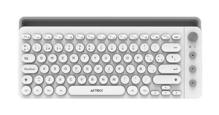 Teclado Inalambrico Tkl Acteck Uny Comp Ti685 AC-934190/Dual/Multidispositivo/Español/Blanco