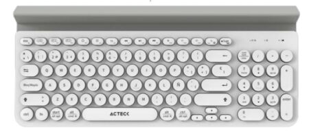 Teclado Inalambrico Acteck Inspire Comp Ti695/Bluetooth/Español/Soporte Para Dispositivo/Blanco, AC-934213
