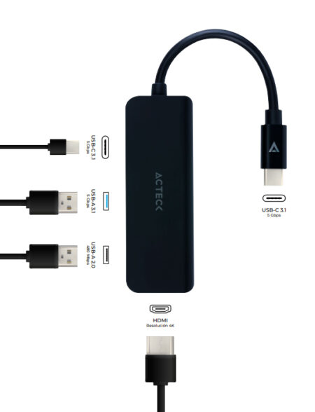 Docking Station 4 En 1 Gate 4P Dh645 Acteck –