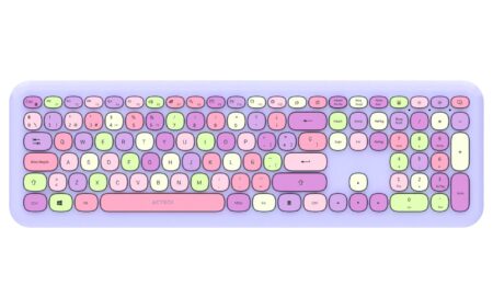 Kit Teclado Y Mouse Inalambrico Acteck Creator Chic Colors Mk475/1600Dpi/2.4Hz/USB/Morado, AC-935173