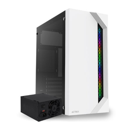 Gabinete Acteck Viken Gm434/Ventana Rgb/Midi-Tower/ATX/Micro-ATX/Mini-Itx/USB 2.0/Con Fuente De 500W/Color Blanco, AC-935708