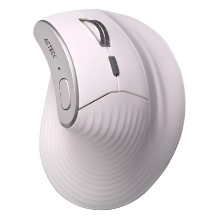 Mouse Inalambrico Vertical Acteck AC-936217 Virtuos Fitt Pro Mi770,1600Dpi/8 Botones/Ergonomico/Bluetooth/USB-C, Color Blanco