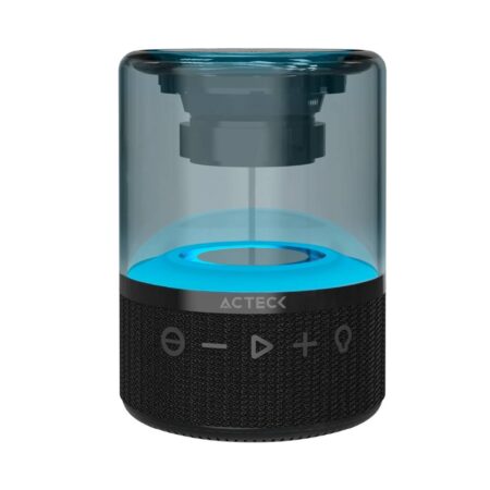 Bocina Portatil Inalambrica Acteck Glee Pure Ap30/Bluetooth 5.2/Negro/5W + Alimentacion Tipo-C/Iluminacion LED Rgb, AC-936422