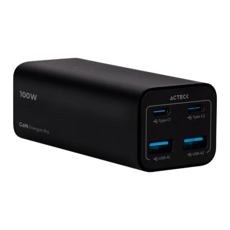 Cargador De Pared Para Escritorio Acteck Energon Mate Ce717/100W/2X USB-C/2X USB-A/Color Negro/AC-936491