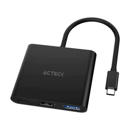 Adaptador USB-C 3 En 1 Acteck AC-937092 Shift Plus Ah445/HDMI/USB 3.0/Pd 100W/Color Negro